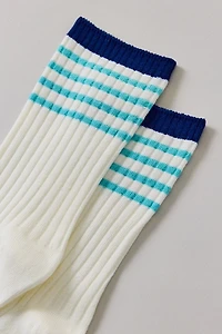 Multi-Stripe Athletic Crew Socks