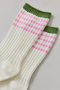 Multi-Stripe Athletic Crew Socks