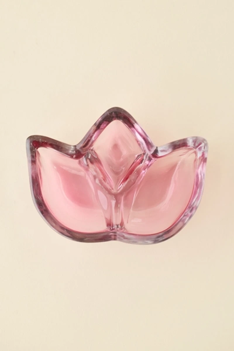 Tulip Bud Shaped Glass Catch-All Dish