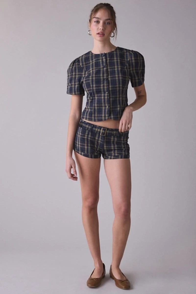 Lioness Afterglow Belted Low-Rise Micro Short