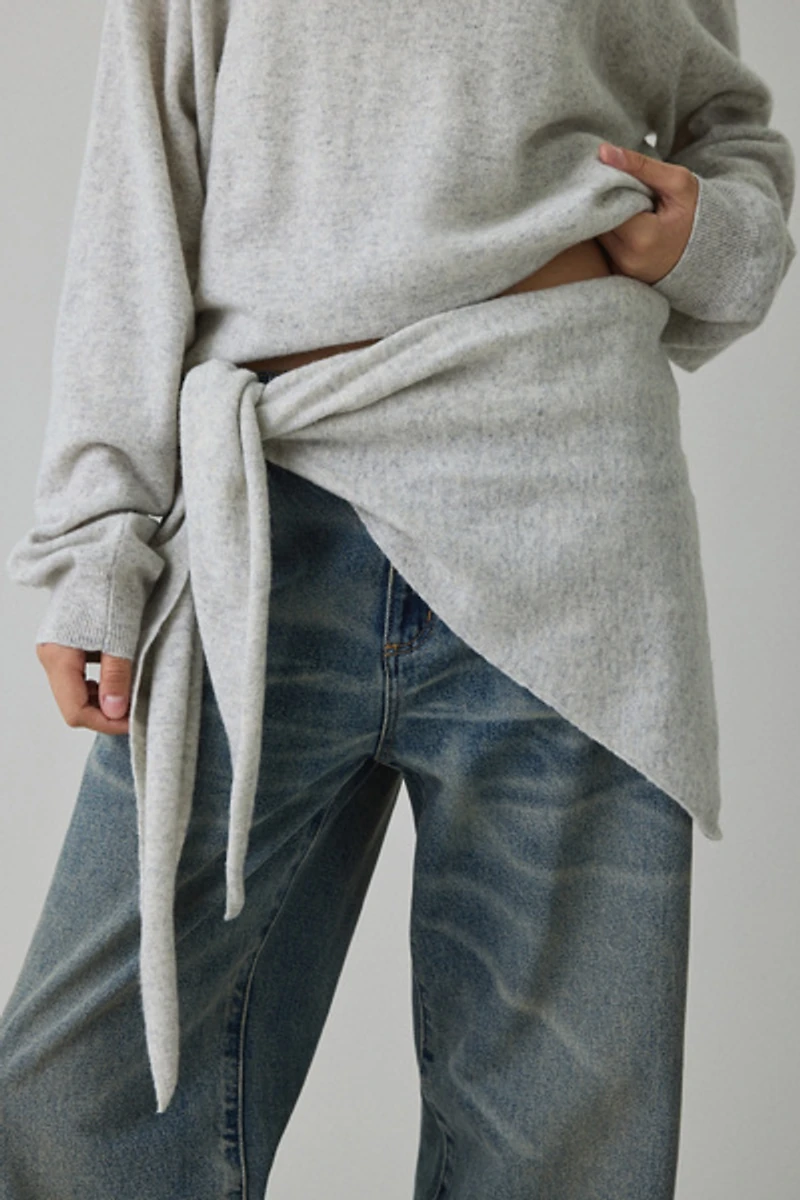 Lioness Olsen Scarf Detail Long Sleeve Knit Top