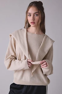 Lioness Olsen Scarf Detail Long Sleeve Knit Top