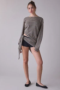 Lioness Olsen Scarf Detail Striped Long Sleeve Top