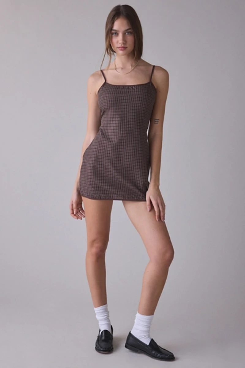 Lioness Voyage Plaid Cami Mini Dress