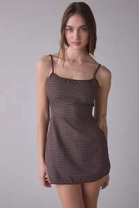 Lioness Voyage Plaid Cami Mini Dress