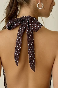 Lioness Distract Open-Back Plunging Halter Polka Dot Maxi Dress