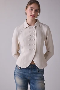 Lioness Form Button-Front Military Jacket