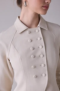 Lioness Form Button-Front Military Jacket