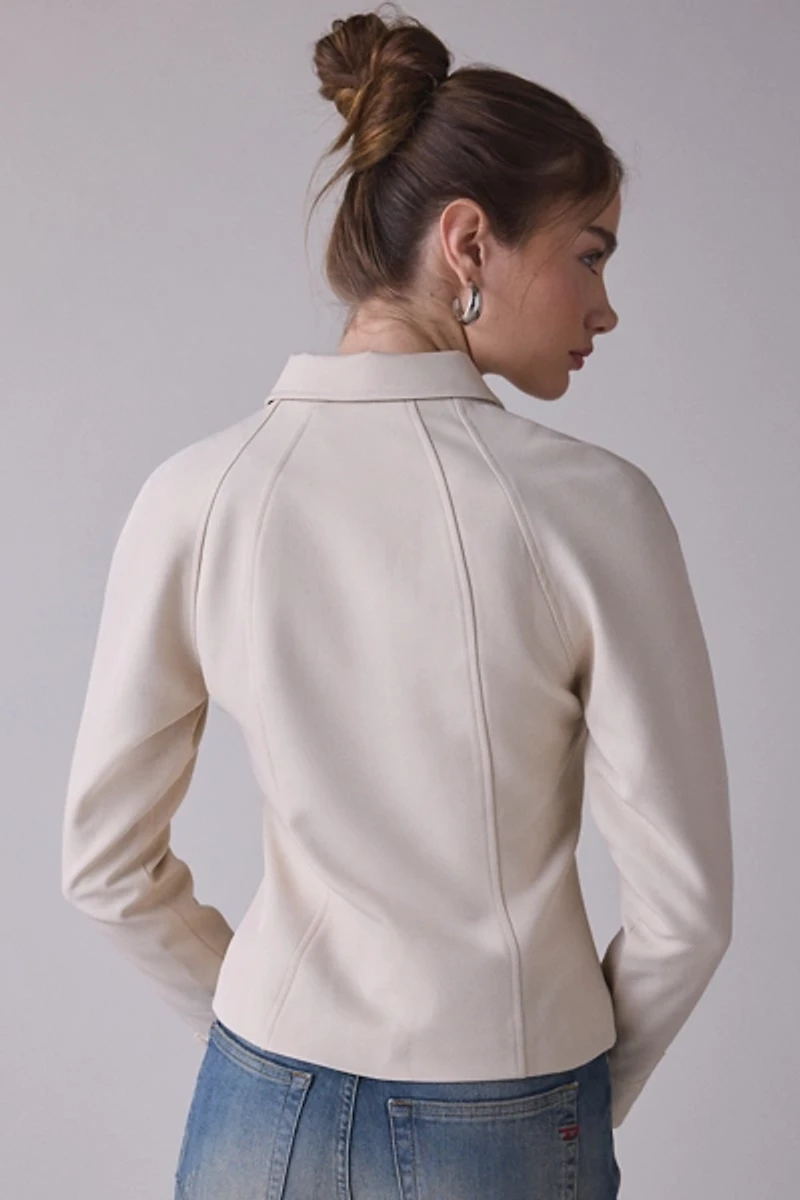 Lioness Form Button-Front Military Jacket