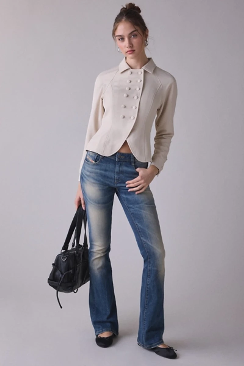 Lioness Form Button-Front Military Jacket