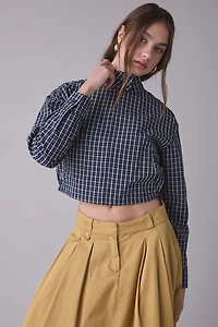 Lioness Aura Plaid Funnel Neck Crop Jacket