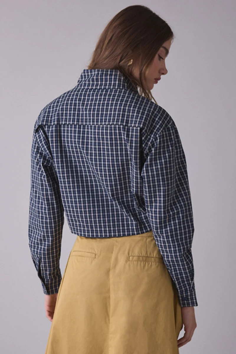 Lioness Aura Plaid Funnel Neck Crop Jacket