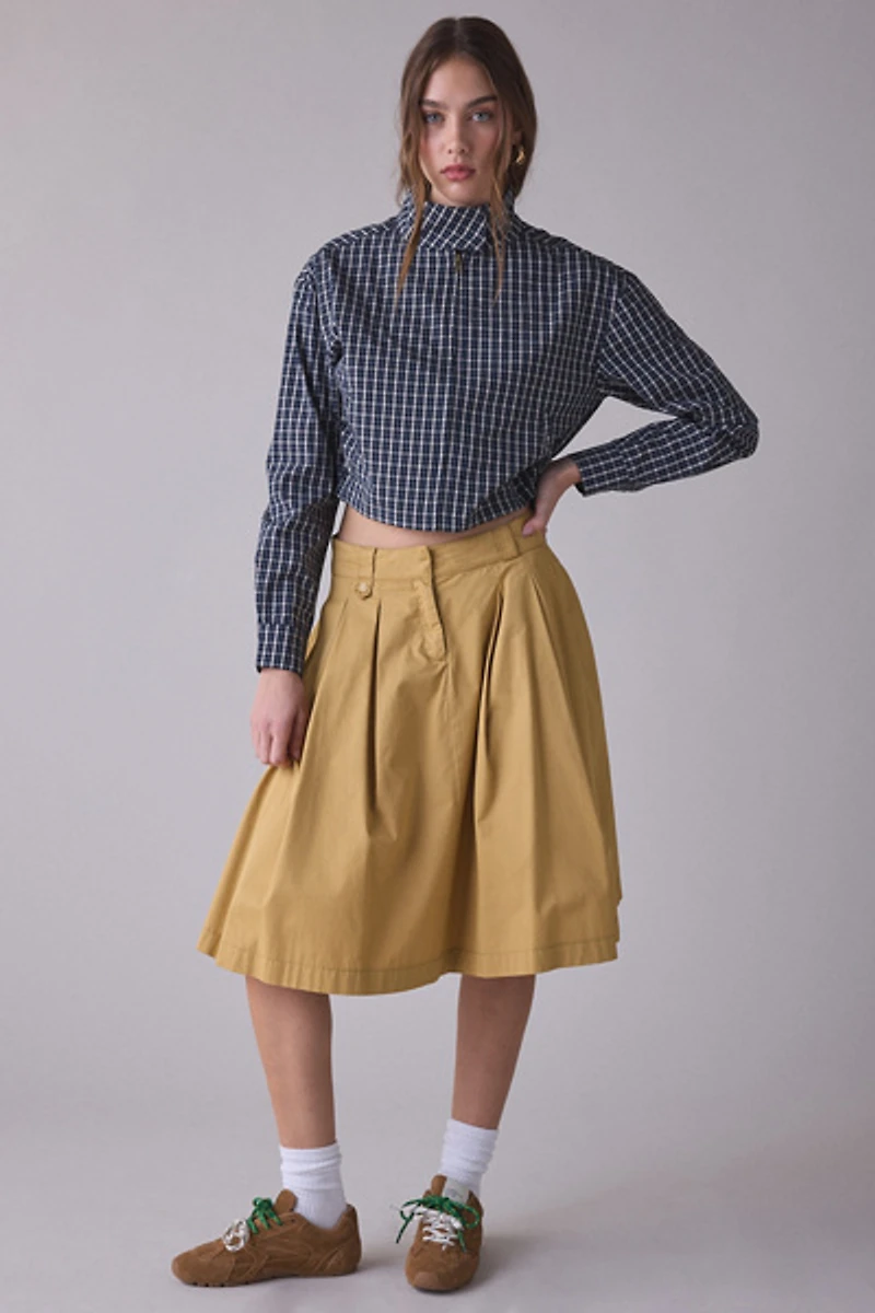 Lioness Aura Plaid Funnel Neck Crop Jacket