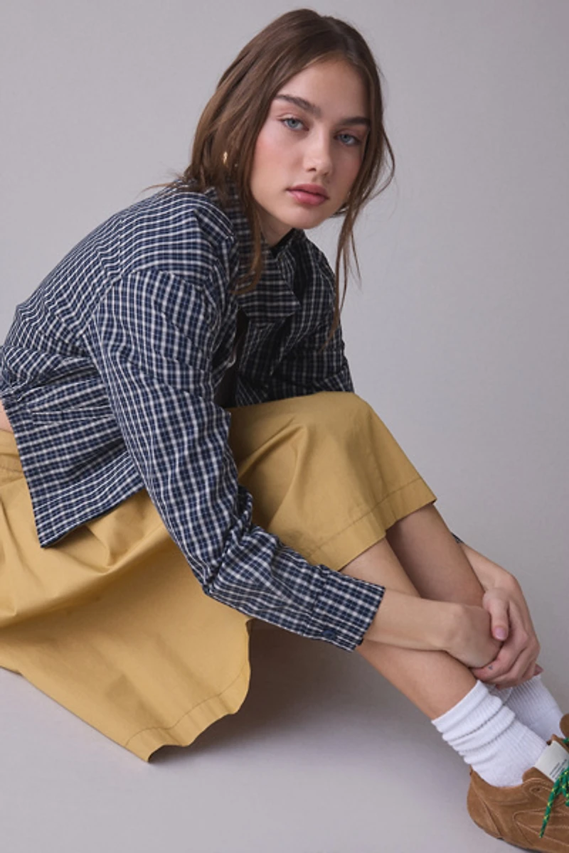 Lioness Aura Plaid Funnel Neck Crop Jacket