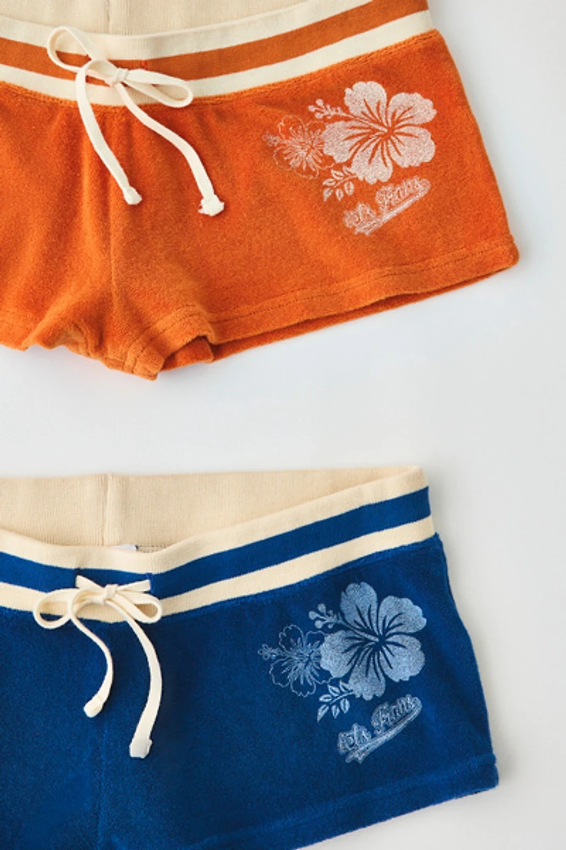 iets frans… Toweling Low-Rise Mini Shorts