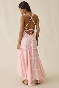 Kimchi Blue Bon Voyage Beaded Empire Waist Tiered Maxi Dress