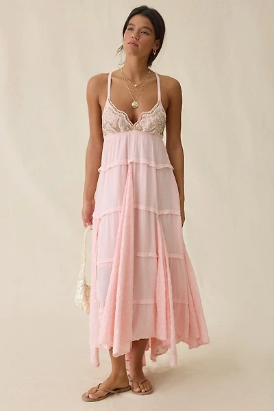 Kimchi Blue Bon Voyage Beaded Empire Waist Tiered Maxi Dress