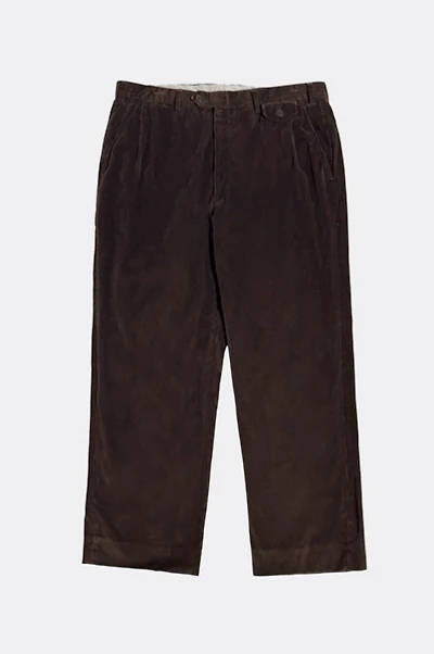 Vintage 1990's Brioni High Waisted Pleated Corduroy Trousers Pants