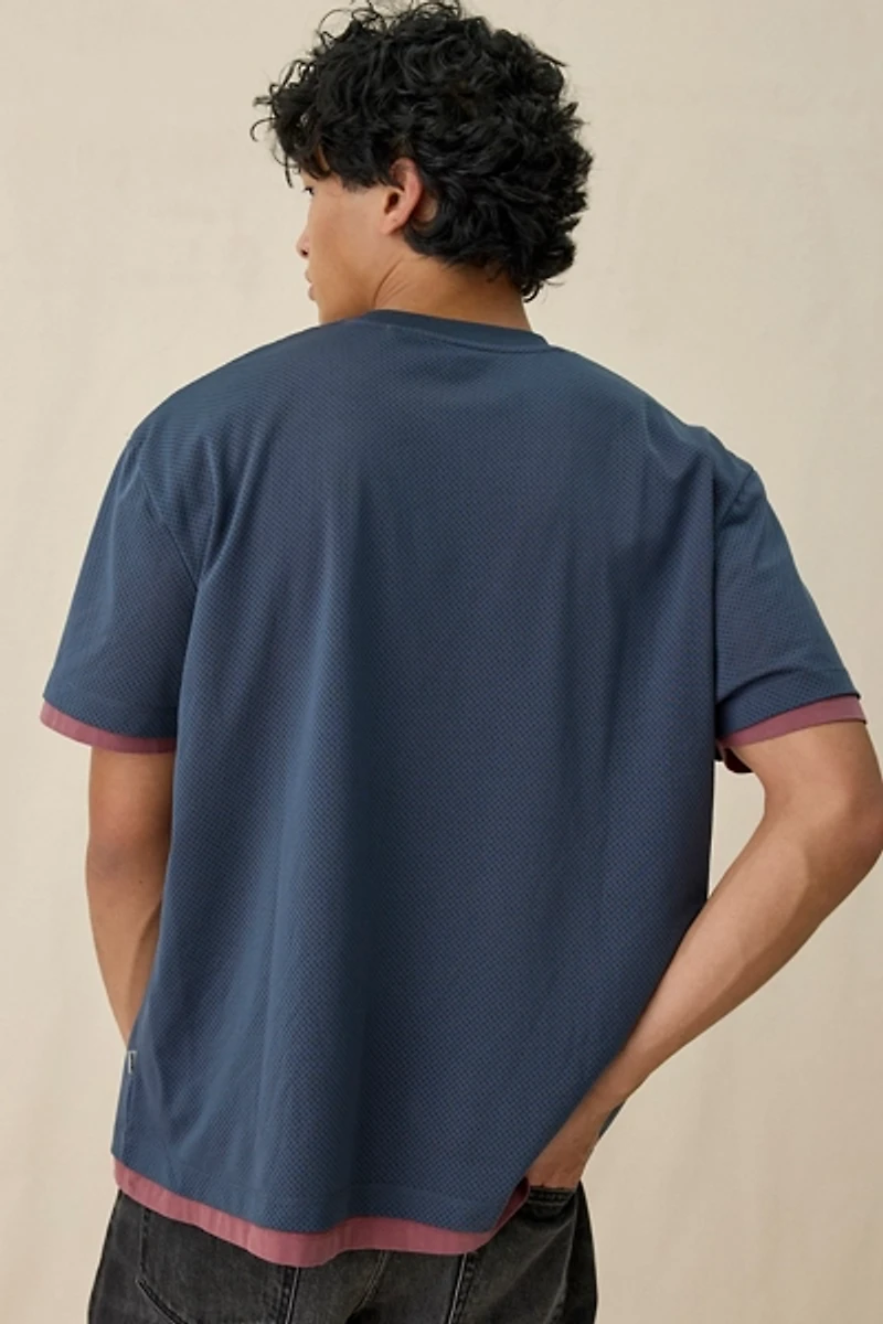 GUESS JEANS Double Layer Mesh Tee