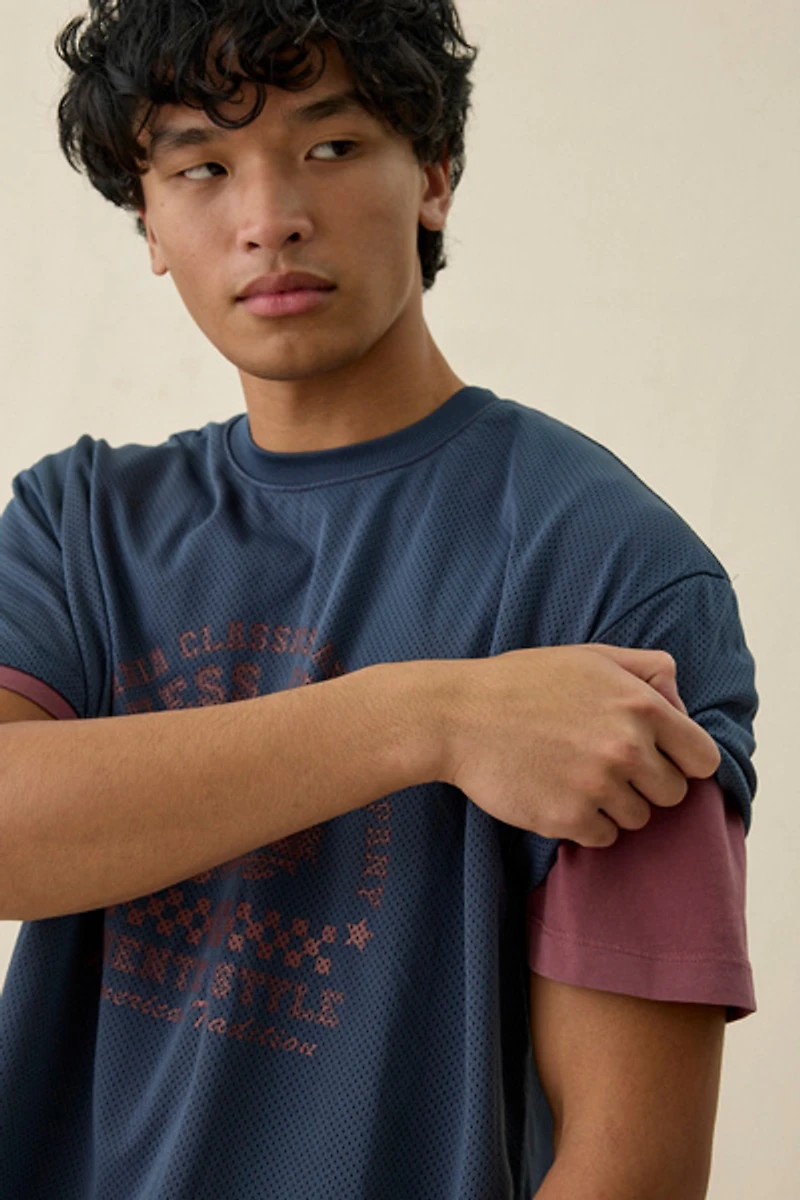 GUESS JEANS Double Layer Mesh Tee