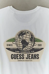 GUESS JEANS Globe Logo Graphic Tee