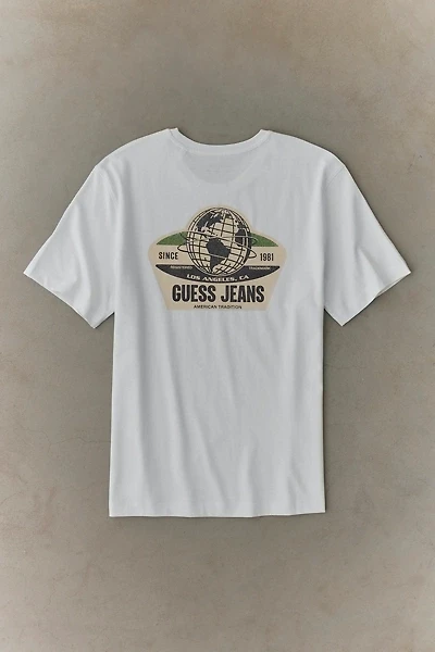 GUESS JEANS Globe Logo Graphic Tee