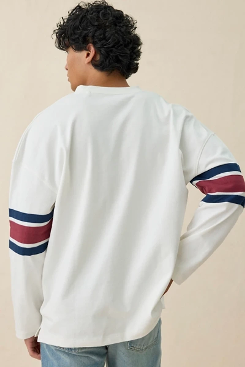 GUESS JEANS Long Sleeve Hockey Jersey Tee