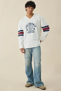 GUESS JEANS Long Sleeve Hockey Jersey Tee