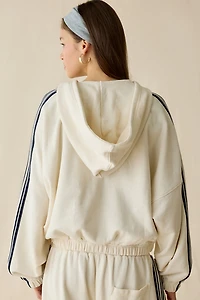 iets frans… Harri Piped Bubble Hem Zip-Up Hoodie Sweatshirt