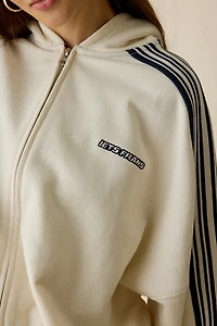 iets frans… Harri Piped Bubble Hem Zip-Up Hoodie Sweatshirt