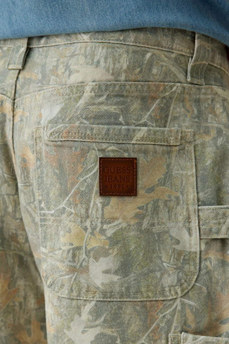 GUESS JEANS Camo Canvas Utility Shorts
