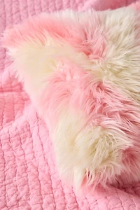 Sita Shaggy Faux Fur Jacquard Throw Pillow