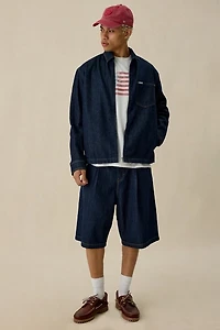 GUESS JEANS Boxy Fit Zip-Up Denim Jacket