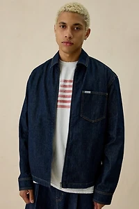 GUESS JEANS Boxy Fit Zip-Up Denim Jacket