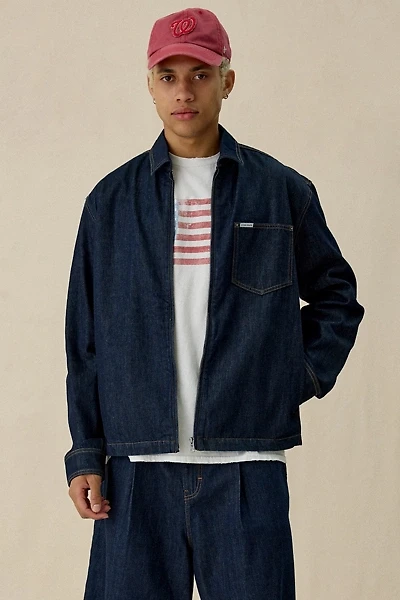 GUESS JEANS Boxy Fit Zip-Up Denim Jacket