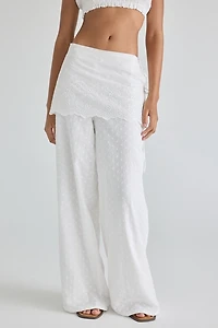 Daisy Street Cloud Eyelet Lace Wrap Skirt Pants