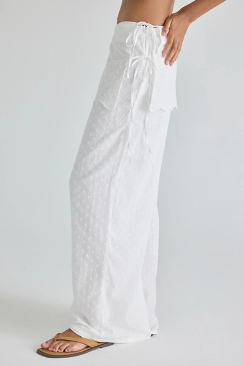 Daisy Street Cloud Eyelet Lace Wrap Skirt Pants