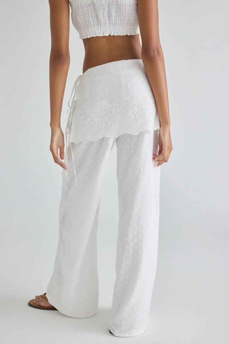 Daisy Street Cloud Eyelet Lace Wrap Skirt Pants