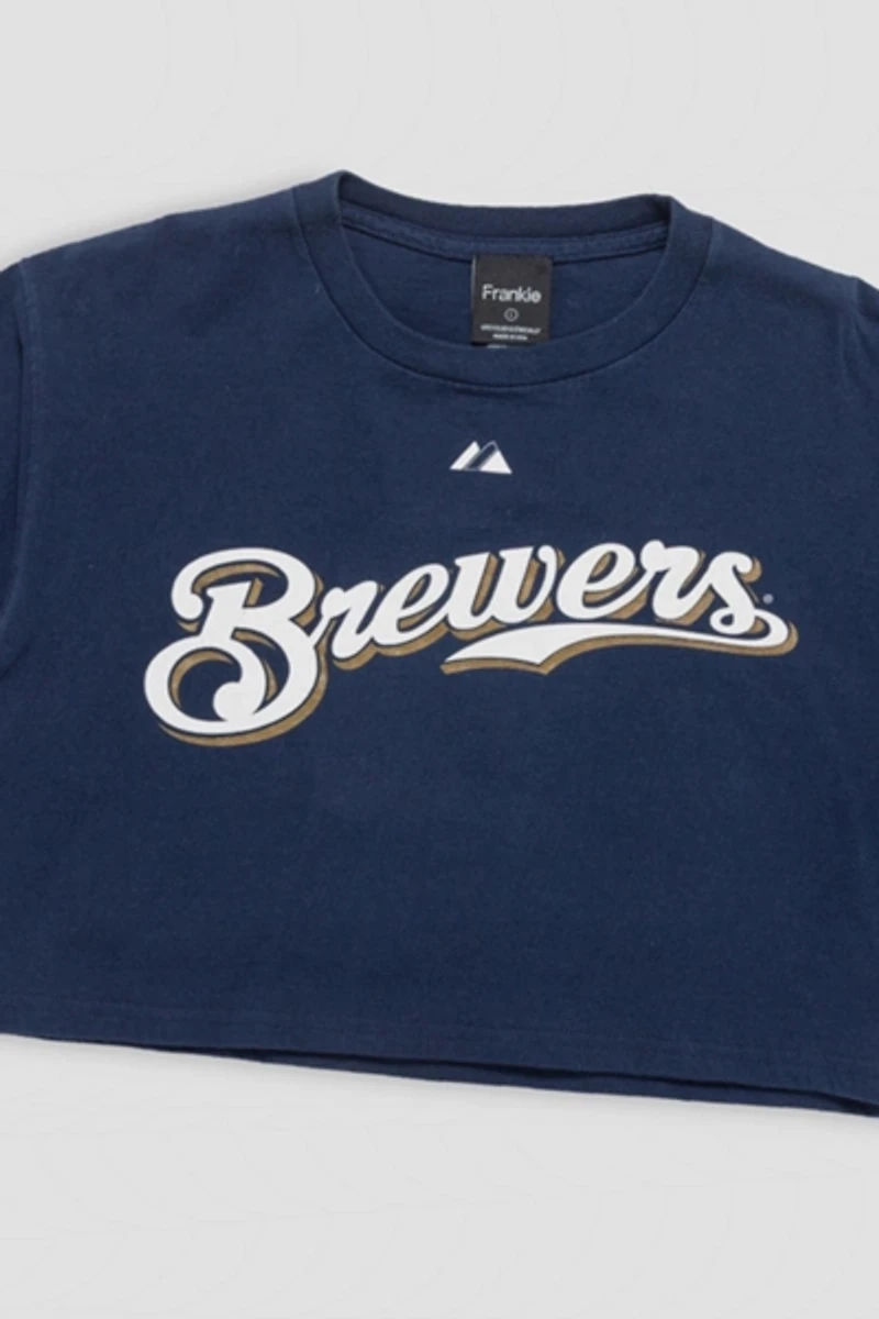 Frankie Collective Rework Milwaukee Brewers Crop Tee