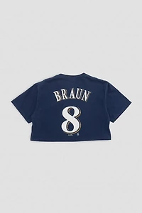 Frankie Collective Rework Milwaukee Brewers Crop Tee