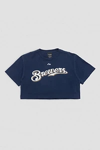 Frankie Collective Rework Milwaukee Brewers Crop Tee