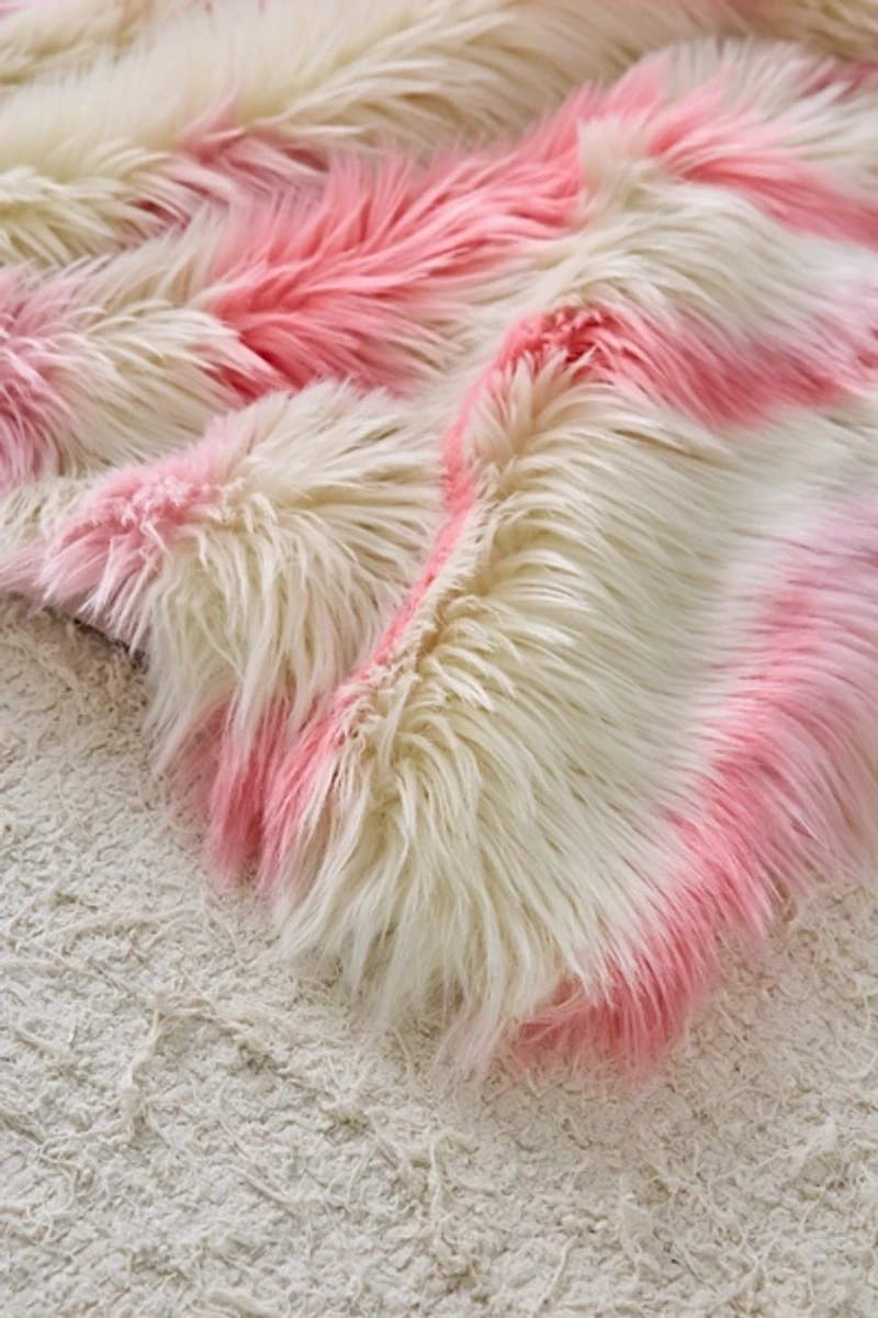 Sita Faux Fur Jacquard Throw Blanket