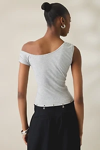 Daisy Street Mabel Charmed Grommet Detail Off-The-Shoulder Top
