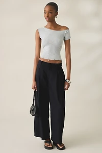Daisy Street Mabel Charmed Grommet Detail Off-The-Shoulder Top