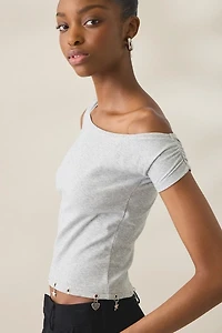 Daisy Street Mabel Charmed Grommet Detail Off-The-Shoulder Top