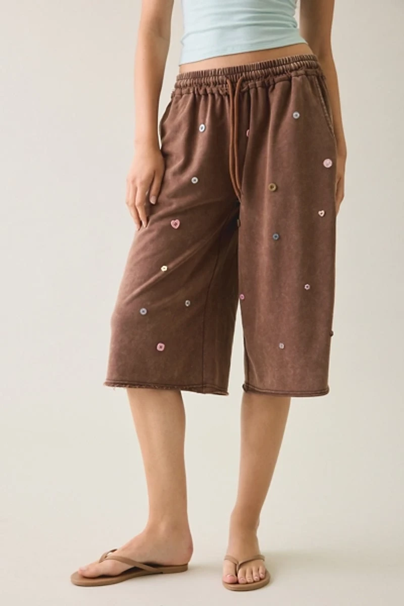 Daisy Street Leya Icon Button Detail Long Shorts