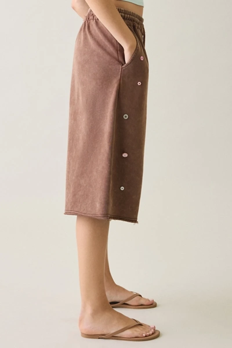 Daisy Street Leya Icon Button Detail Long Shorts