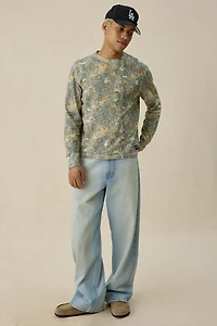 GUESS JEANS Waffle Camo Long Sleeve Tee