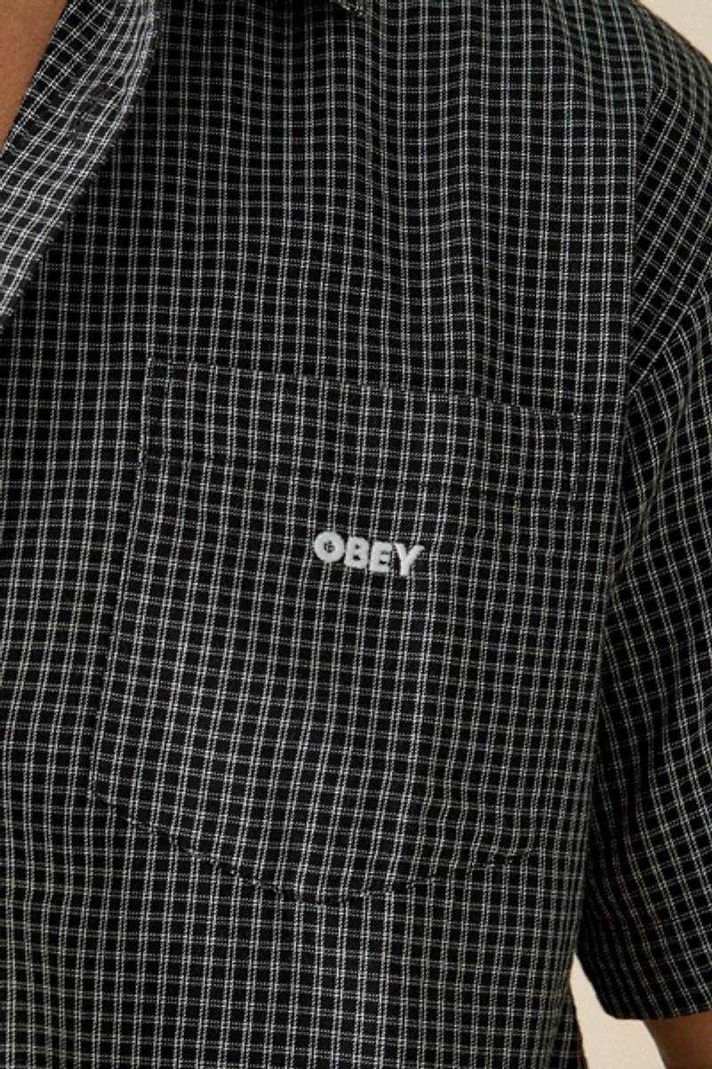 OBEY Bigwig Frank Micro Check Button-Down Shirt