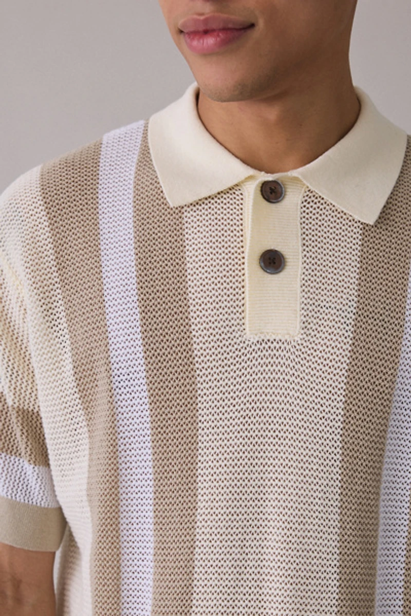 OBEY Seth Striped Polo Sweater